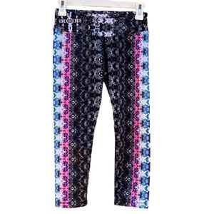 Prana Women’s Roxanne Capri Leggings in Black Multicolor Hydrobloom Size XS